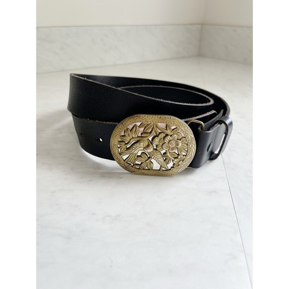 CAbi Signed Bird of Paradise Leather Belt